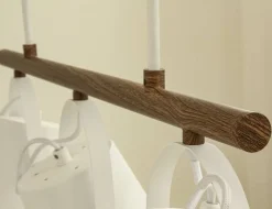 Aneta Lighting Espresso kattovalaisin 3-os. valkoinen/tumma puuväri