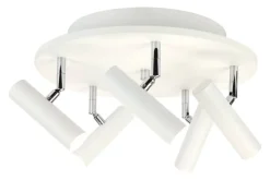 Aneta Lighting kattospotti Artic 5-os. valkoinen/kromi