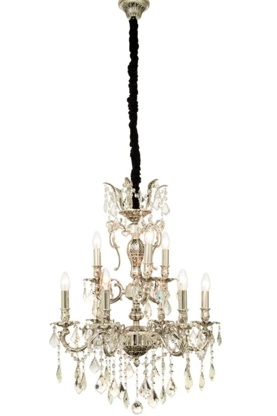 Aneta Lighting kristallikruunu Allington 9-os. antiikkihopea