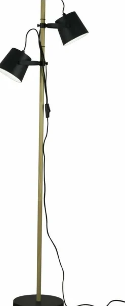 Aneta Lighting lattiavalaisin Espresso 2-os. mattamusta/puu