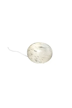 Aneta Lighting pöytävalaisin Globus 13 cm valkotäplikäs