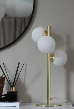 Aneta Lighting pöytävalaisin Molekyl 3-os. mattamessinki