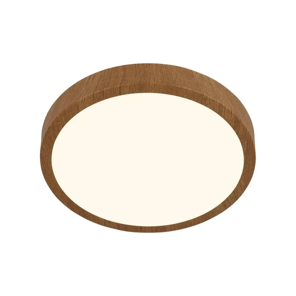 Briloner Runa LED-plafondi Ø 28 cm puu
