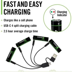 Coast paristo AA USB-C 1.5V 4 kpl sis. latauskaapelin