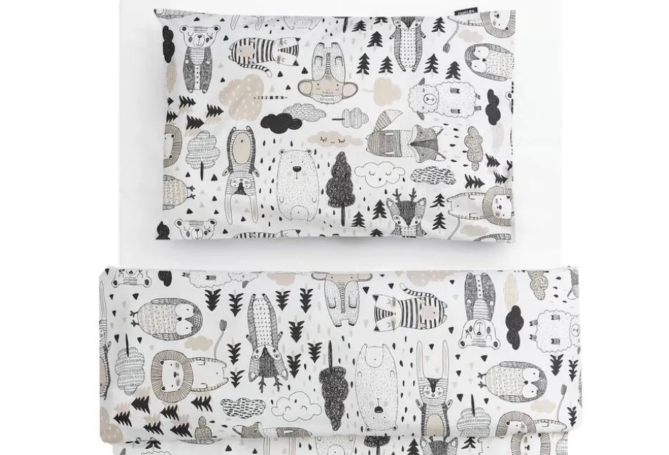 Familon Kaverit Organic lasten pl+tl setti valk/kaakao 120x160/40x60