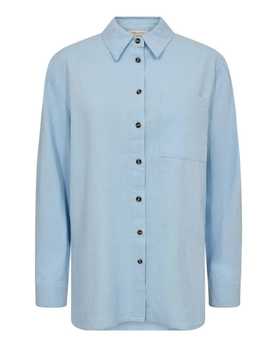 Freequent pusero FqLava-Sh-Simple Chambray Blue