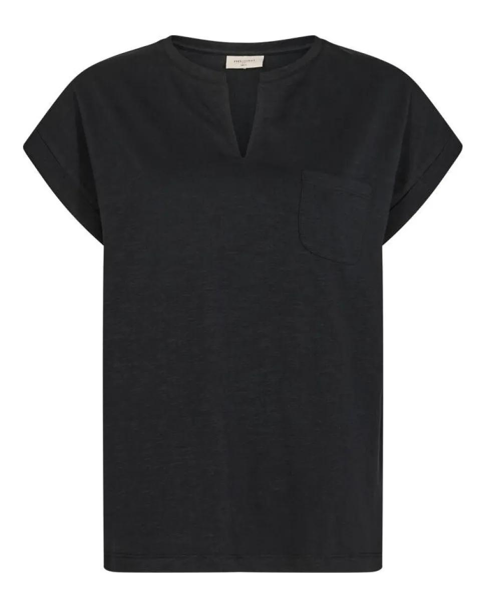 Freequent t-paita FqViva-V-SS-Pocket-Basic