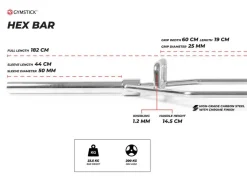 Gymstick HEX Tanko 182 cm