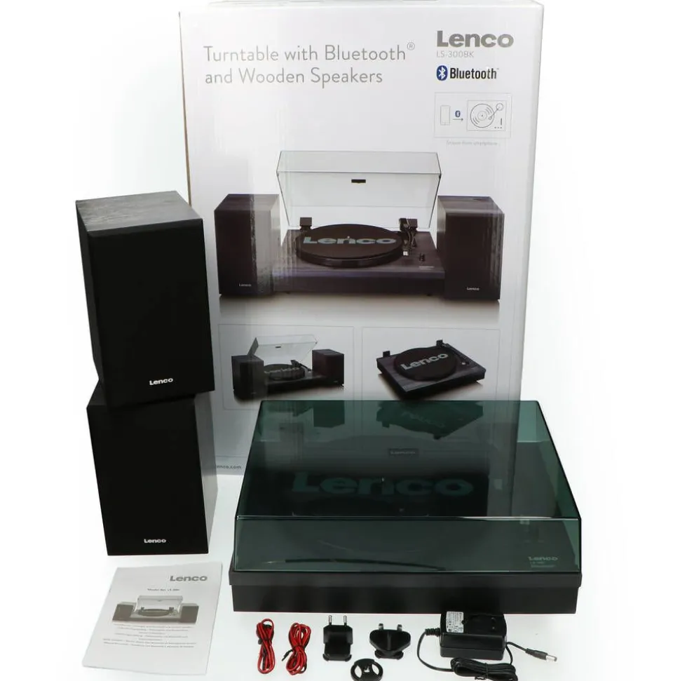 Lenco vinyylilevysoitin + kaiuttimet LS-300 musta