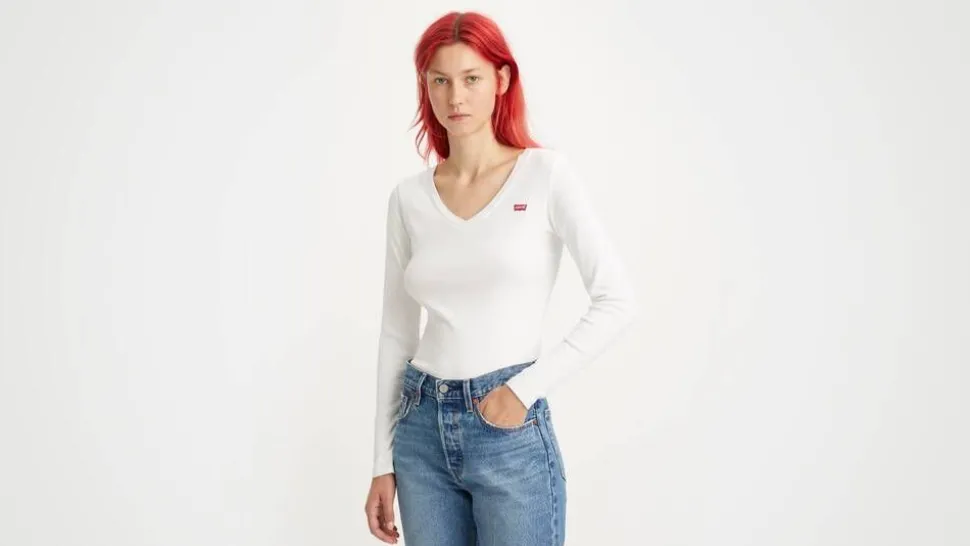 Levi's t-paita A4891-0001 LS VNeck Baby Tee