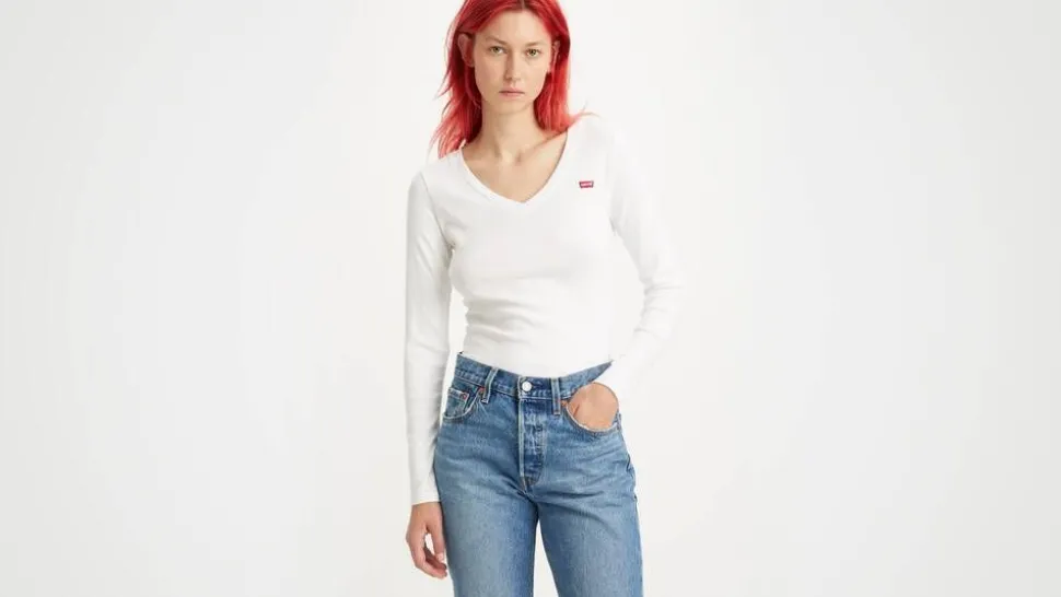 Levi's t-paita A4891-0001 LS VNeck Baby Tee