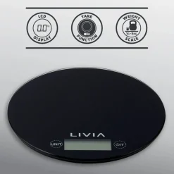 Livia keittiövaaka pyöreä musta