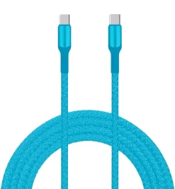 Livia latausjohto USB C-C, 60 W, 2 m turkoosi