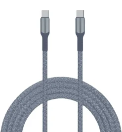 Livia latausjohto USB C-C, 60 W, 2 m harmaa