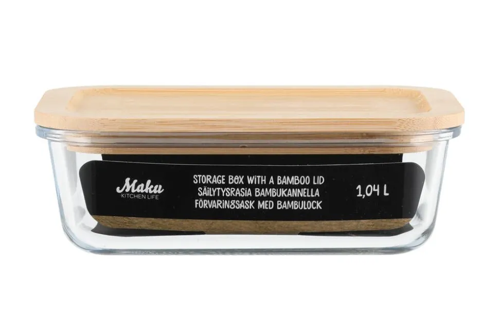 Maku säilytysrasia 1,04 L lasi/bambu