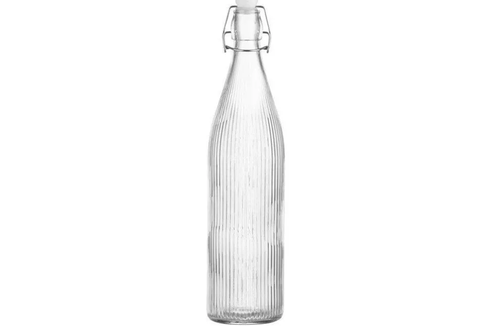 Marjukka lasipullo patenttikorkilla pystyraidat 1100 ml