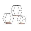 Mirrors and More seinähylly Chiara musta/puu 3-pack