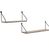 Mirrors and More seinähylly Dana musta/puu 2-pack