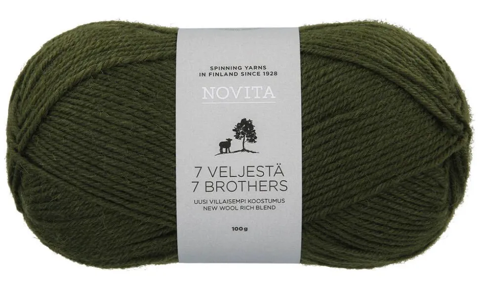 Novita 7 Veljestä lanka 100 g 391 kuusikko