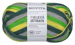 Novita 7 Veljestä Raita lanka Jättiraita 150g 8281 havu