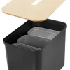 Smartstore Collect lajitteluastiasetti vanerikannella 76 L musta