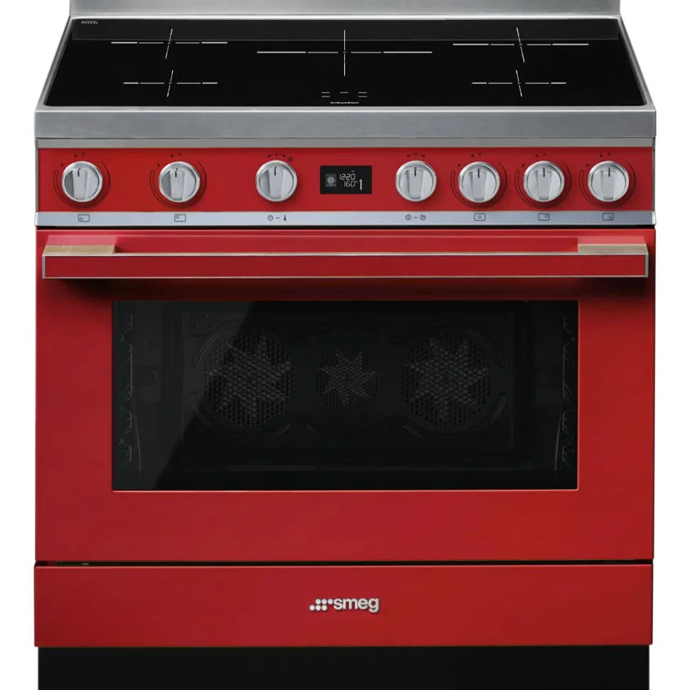 Smeg induktioliesi monitoimiuunilla CPF9IPR Portofino punainen