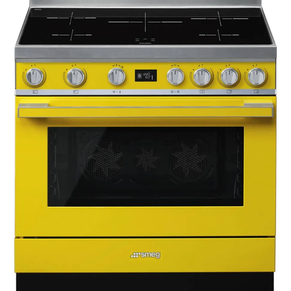 Smeg induktioliesi monitoimiuunilla CPF9IPYW Portofino keltainen