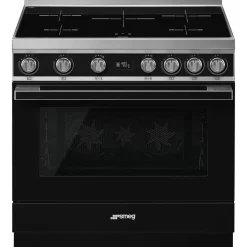 Smeg induktioliesi monitoimiuunilla CPF9IPBL Portofino musta