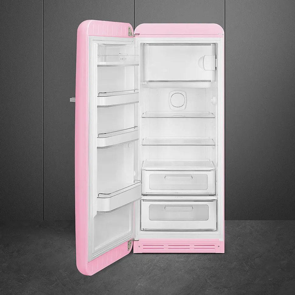 Smeg retrojääkaappi FAB28LPK5 153 cm, vaal. pun., vasen