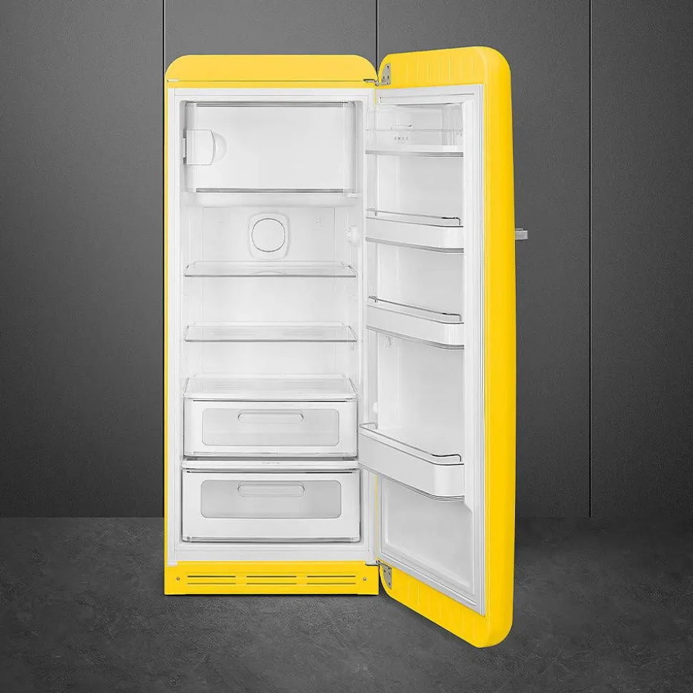 Smeg retrojääkaappi FAB28RYW5 153 cm, kelt., oikea