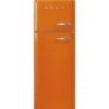 Smeg retrojääkaappipakastin FAB30LOR5 oranssi, vasen