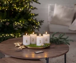 Star Trading LED-kynttilä Flamme Advent valkoinen 4 kpl