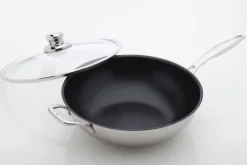 SwissDiamond Wok + kansi Prestige 32 cm