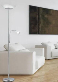 Trio Lighting lattiavalaisin Gerry E27+E14 harjattu teräs