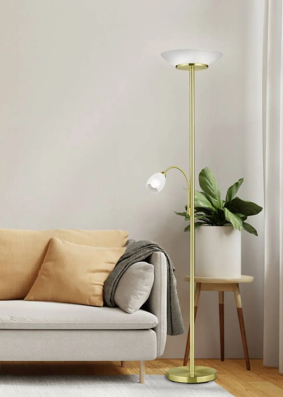 Trio Lighting lattiavalaisin Gerry E27+E14 mattamessinki
