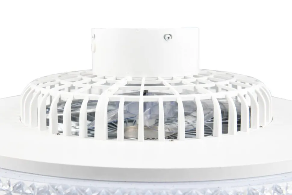Trio Lighting LED kattotuuletin Harstad kromi starlight