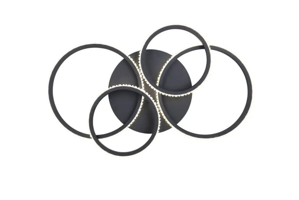 Trio Lighting LED kattovalaisin Cires mattamusta/kristallief