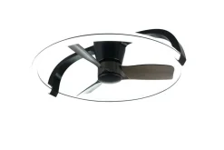 Trio Lighting LED tuuletinkattovalaisin Stockholm mattamusta