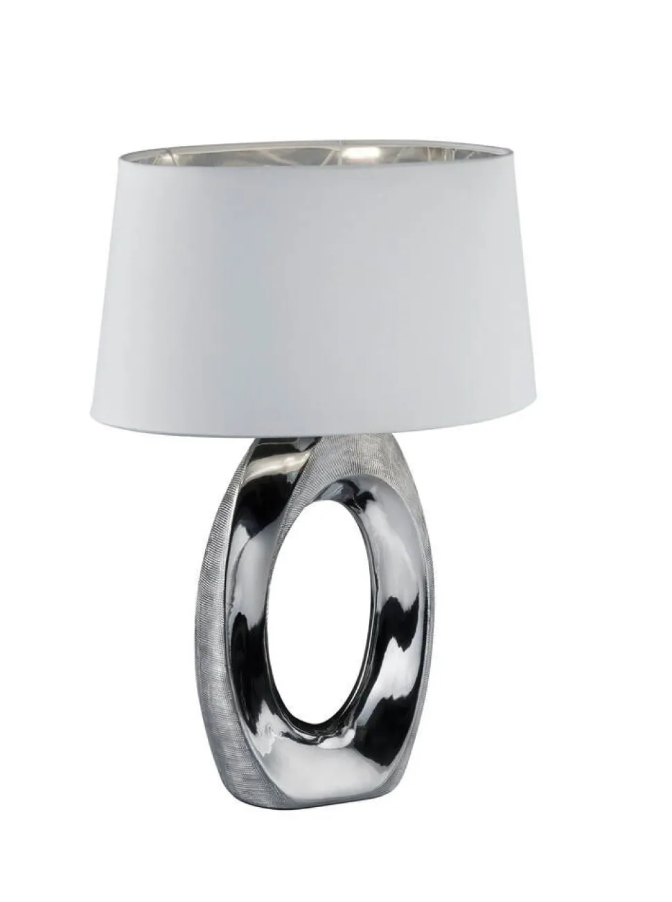 Trio Lighting pöytävalaisin Taba 52 cm E27 hopea/valkoinen
