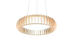 Trio Lighting riippuvalaisin Monte LED 60 cm valkoinen/puu