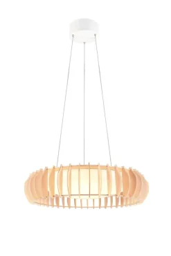 Trio Lighting riippuvalaisin Monte LED 60 cm valkoinen/puu