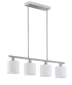 Trio Lighting riippuvalaisin Tommy 4xE14 harjattu teräs/valk