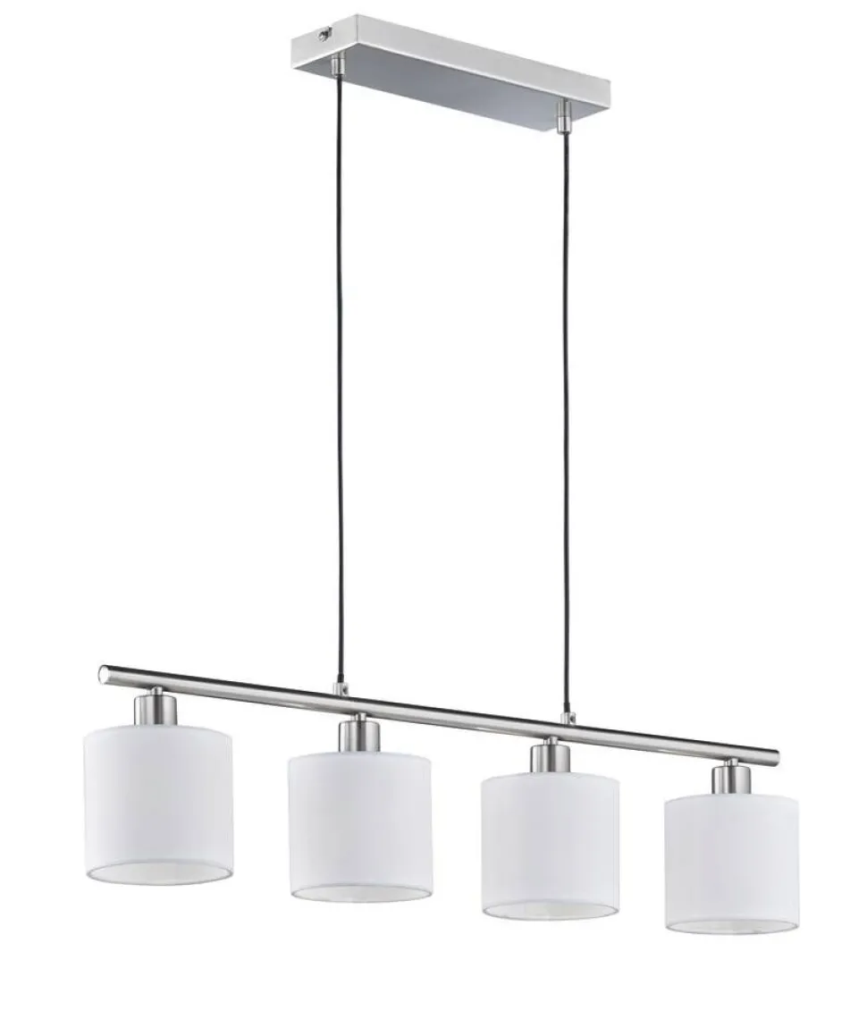 Trio Lighting riippuvalaisin Tommy 4xE14 harjattu teräs/valk