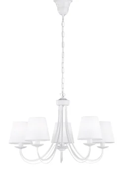 Trio Lighting kattokruunu Cortez 5-os E14 mattavalkoinen
