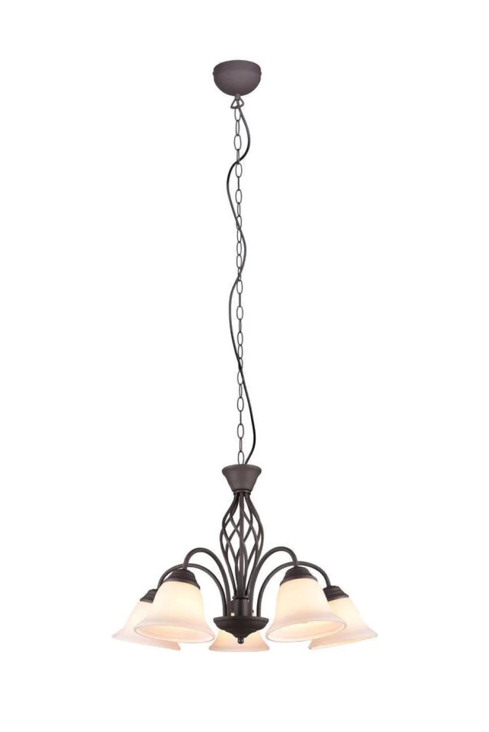 Trio Lighting kattokruunu Rustica 5-os E27 rustiikki