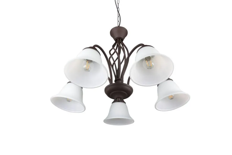 Trio Lighting kattokruunu Rustica 5-os E27 rustiikki