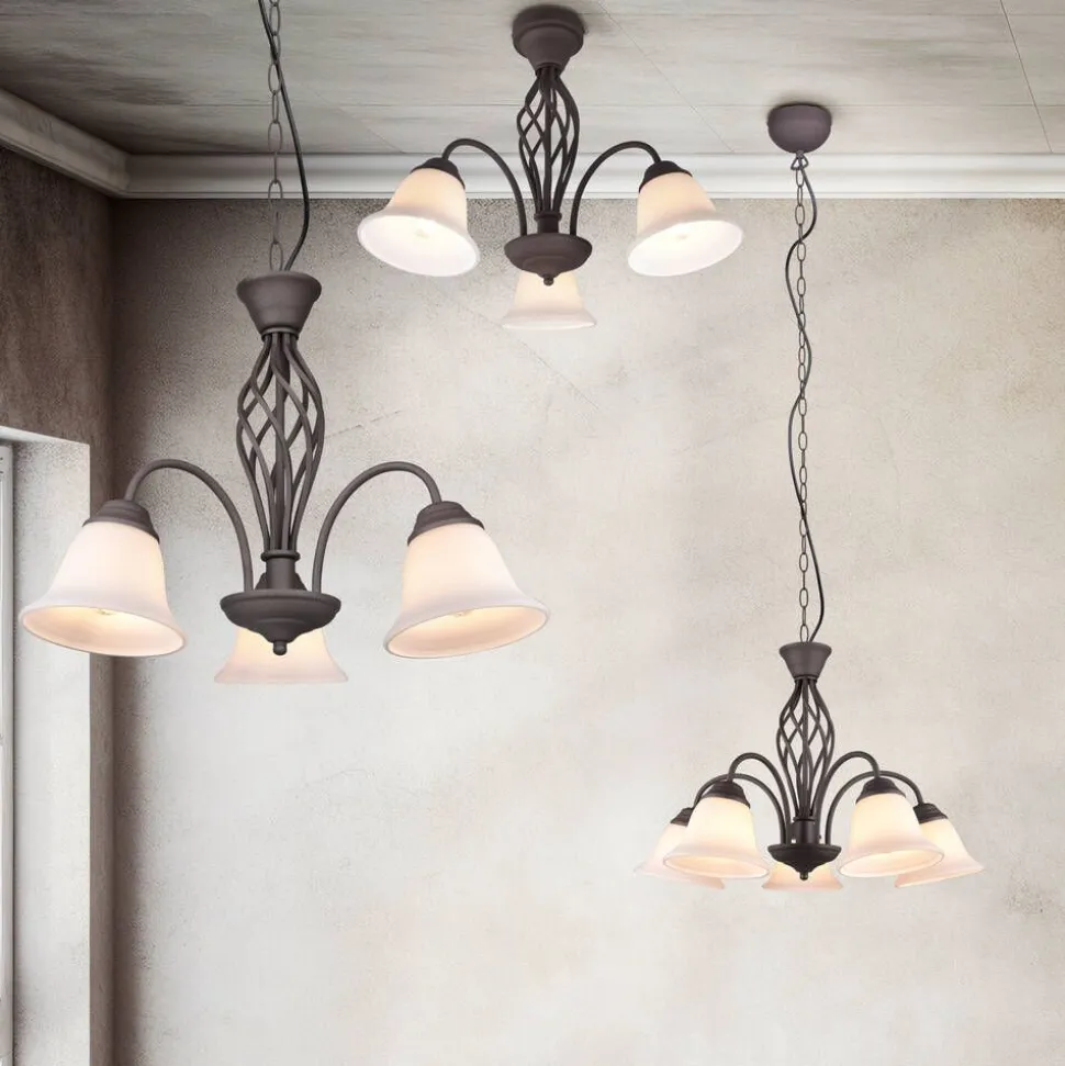 Trio Lighting kattokruunu Rustica 3-os E27 rustiikki