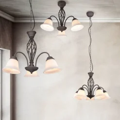 Trio Lighting kattokruunu Rustica 3-os E27 rustiikki