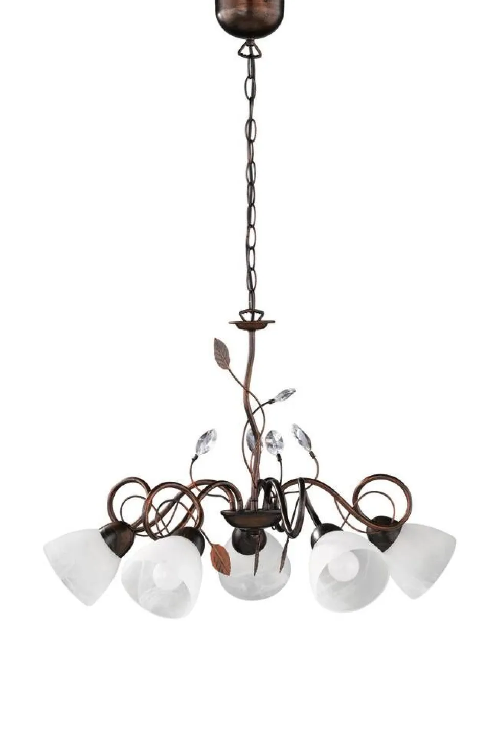 Trio Lighting kattokruunu Traditio 5-os E14 rustiikki