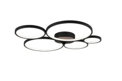 Trio Lighting kattovalaisin Rondo LED 5-os mattamusta
